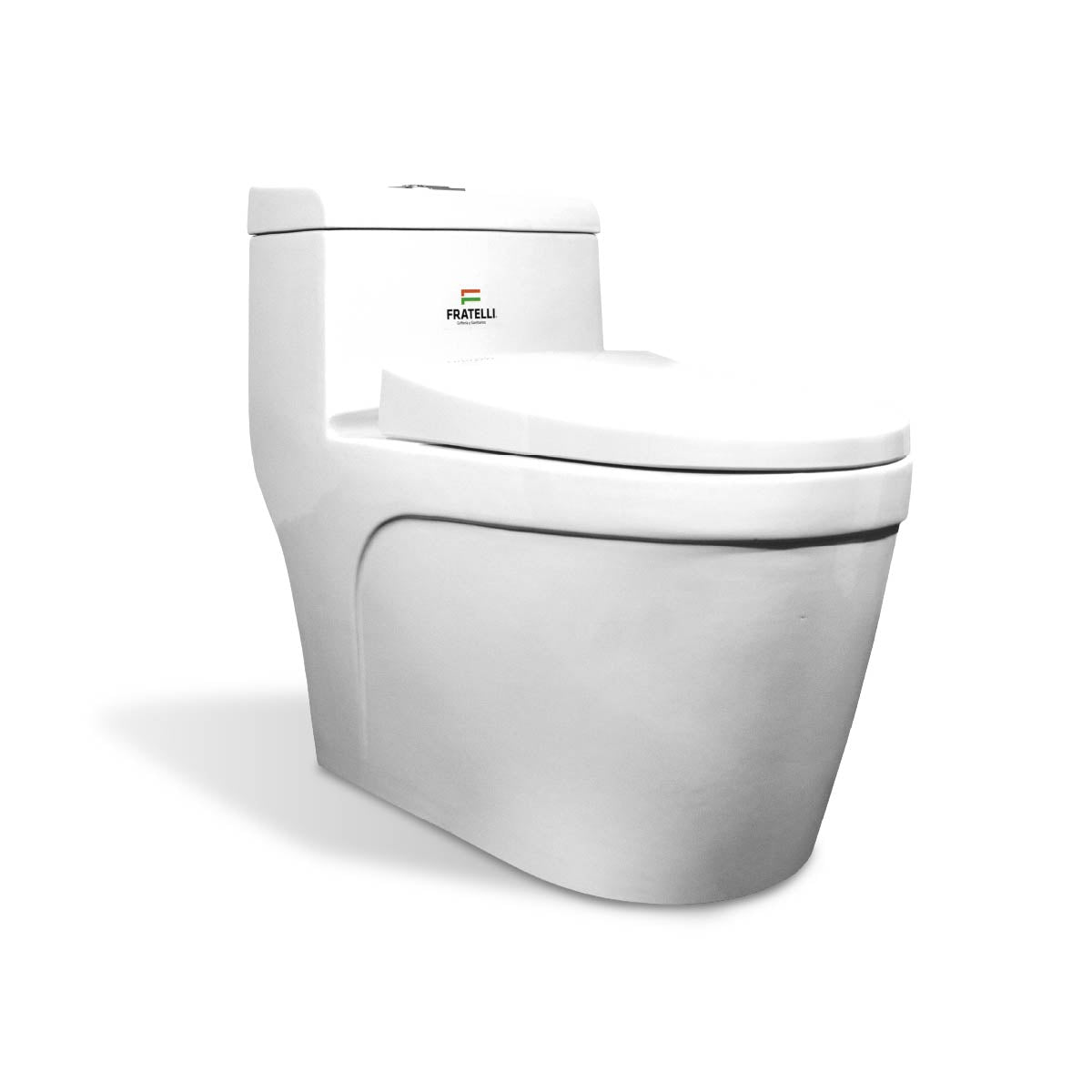 Inodoro One Piece + Tapa Asiento Y Acces. Minimalista Blanco 2395 (71X39X60) Fratelli